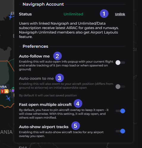 VATSIM Navigraph options